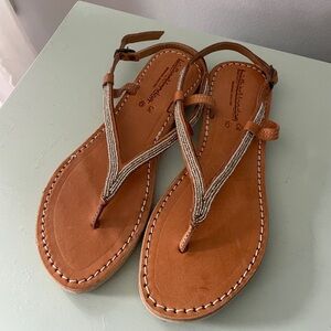 Anthropologie Tan Leather Sandals